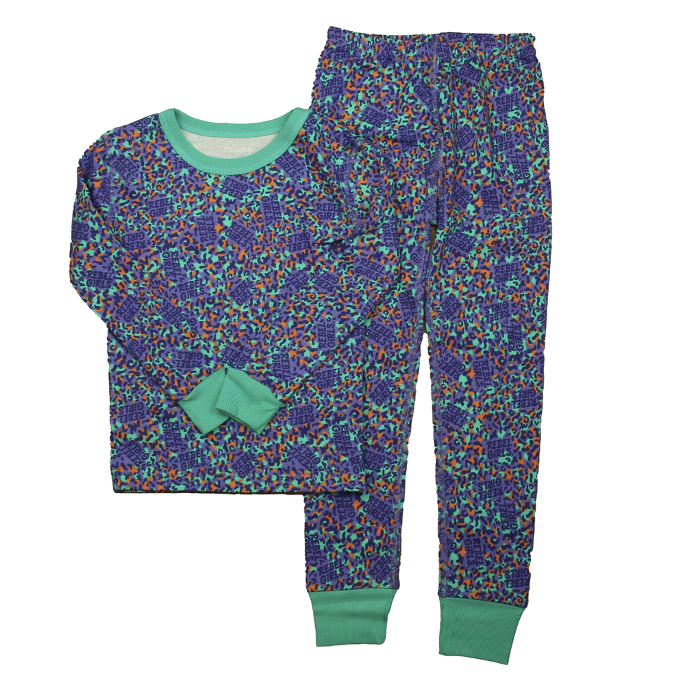 Mightly Girls Purple Leopard 2-piece Pajamas size: 8 Years